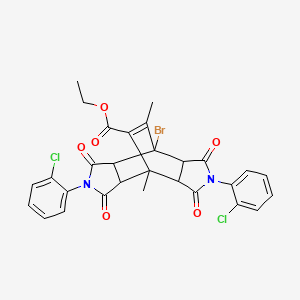 molecular formula C29H23BrCl2N2O6 B4923840 Ethyl 4-bromo-2,6-bis(2-chlorophenyl)-8,10-dimethyl-1,3,5,7-tetraoxododecahydro-4,8-ethenopyrrolo[3,4-f]isoindole-9-carboxylate 