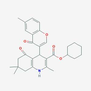 molecular formula C29H33NO5 B4923913 cyclohexyl 2,7,7-trimethyl-4-(6-methyl-4-oxo-4H-chromen-3-yl)-5-oxo-1,4,5,6,7,8-hexahydroquinoline-3-carboxylate 