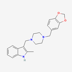 molecular formula C22H25N3O2 B4923922 3-[[4-(1,3-benzodioxol-5-ylmethyl)piperazin-1-yl]methyl]-2-methyl-1H-indole 