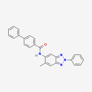 molecular formula C26H20N4O B4923997 N-(6-methyl-2-phenyl-2H-benzotriazol-5-yl)biphenyl-4-carboxamide 