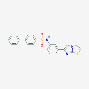molecular formula C23H17N3O2S2 B492409 N-(3-imidazo[2,1-b][1,3]thiazol-6-ylphenyl)[1,1'-biphenyl]-4-sulfonamide 