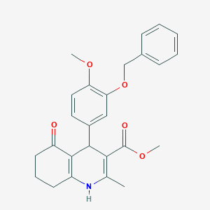 molecular formula C26H27NO5 B4924182 Methyl 4-[3-(benzyloxy)-4-methoxyphenyl]-2-methyl-5-oxo-1,4,5,6,7,8-hexahydroquinoline-3-carboxylate 