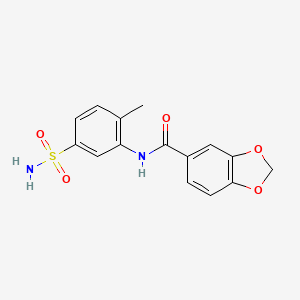 molecular formula C15H14N2O5S B4924197 N-(2-methyl-5-sulfamoylphenyl)-1,3-benzodioxole-5-carboxamide 
