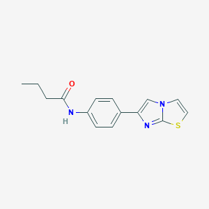molecular formula C15H15N3OS B492423 N-(4-imidazo[2,1-b][1,3]thiazol-6-ylphenyl)butanamide CAS No. 667911-03-7
