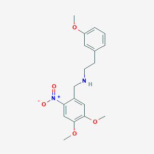 molecular formula C18H22N2O5 B4924306 N-[(4,5-dimethoxy-2-nitrophenyl)methyl]-2-(3-methoxyphenyl)ethanamine 