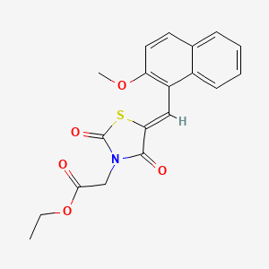 molecular formula C19H17NO5S B4924391 ethyl {(5Z)-5-[(2-methoxynaphthalen-1-yl)methylidene]-2,4-dioxo-1,3-thiazolidin-3-yl}acetate 