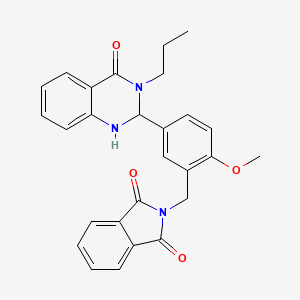 molecular formula C27H25N3O4 B4924442 2-[2-methoxy-5-(4-oxo-3-propyl-1,2,3,4-tetrahydroquinazolin-2-yl)benzyl]-1H-isoindole-1,3(2H)-dione 