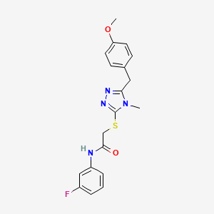molecular formula C19H19FN4O2S B4924473 N-(3-fluorophenyl)-2-{[5-(4-methoxybenzyl)-4-methyl-4H-1,2,4-triazol-3-yl]sulfanyl}acetamide 