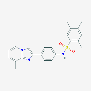 molecular formula C23H23N3O2S B492448 2,4,5-trimethyl-N-(4-(8-methylimidazo[1,2-a]pyridin-2-yl)phenyl)benzenesulfonamide CAS No. 724737-59-1