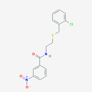 molecular formula C16H15ClN2O3S B4924501 N-[2-[(2-chlorophenyl)methylsulfanyl]ethyl]-3-nitrobenzamide 