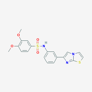 molecular formula C19H17N3O4S2 B492461 N-(3-imidazo[2,1-b][1,3]thiazol-6-ylphenyl)-3,4-dimethoxybenzenesulfonamide 