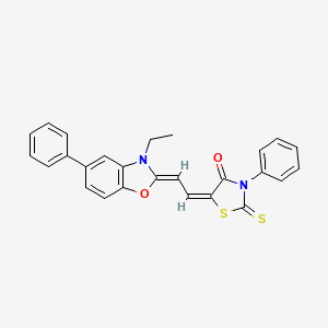 molecular formula C26H20N2O2S2 B4924648 (5E)-5-[(2Z)-2-(3-ethyl-5-phenyl-1,3-benzoxazol-2-ylidene)ethylidene]-3-phenyl-2-sulfanylidene-1,3-thiazolidin-4-one 