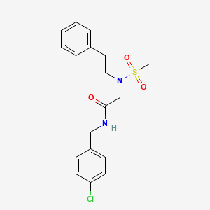 molecular formula C18H21ClN2O3S B4924861 N~1~-(4-chlorobenzyl)-N~2~-(methylsulfonyl)-N~2~-(2-phenylethyl)glycinamide 