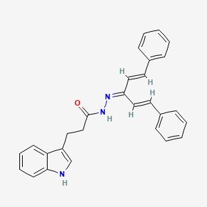 molecular formula C28H25N3O B4924886 N-[[(1E,4E)-1,5-diphenylpenta-1,4-dien-3-ylidene]amino]-3-(1H-indol-3-yl)propanamide 