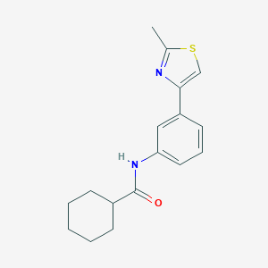molecular formula C17H20N2OS B492489 N-[3-(2-methyl-1,3-thiazol-4-yl)phenyl]cyclohexanecarboxamide CAS No. 724740-25-4