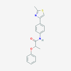 molecular formula C19H18N2O2S B492492 N-[4-(2-methyl-1,3-thiazol-4-yl)phenyl]-2-phenoxypropanamide 