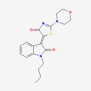 molecular formula C19H21N3O3S B4924922 1-Butyl-3-(2-morpholin-4-yl-4-oxo-4H-thiazol-5-ylidene)-1,3-dihydro-indol-2-one 
