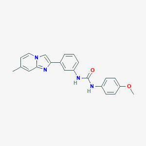 molecular formula C22H20N4O2 B492501 N-(4-methoxyphenyl)-N'-[3-(7-methylimidazo[1,2-a]pyridin-2-yl)phenyl]urea 