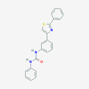 molecular formula C22H17N3OS B492507 N-phenyl-N'-[3-(2-phenyl-1,3-thiazol-4-yl)phenyl]urea 