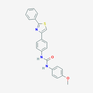 molecular formula C23H19N3O2S B492511 N-(4-methoxyphenyl)-N'-[4-(2-phenyl-1,3-thiazol-4-yl)phenyl]urea 