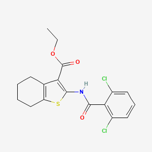molecular formula C18H17Cl2NO3S B4925418 ethyl 2-{[(2,6-dichlorophenyl)carbonyl]amino}-4,5,6,7-tetrahydro-1-benzothiophene-3-carboxylate CAS No. 5696-88-8