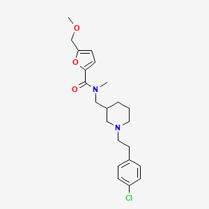 molecular formula C22H29ClN2O3 B4925510 N-[[1-[2-(4-chlorophenyl)ethyl]piperidin-3-yl]methyl]-5-(methoxymethyl)-N-methylfuran-2-carboxamide 
