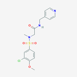 molecular formula C16H18ClN3O4S B4925524 N~2~-[(3-chloro-4-methoxyphenyl)sulfonyl]-N~2~-methyl-N-(pyridin-4-ylmethyl)glycinamide 