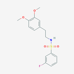 molecular formula C16H18FNO4S B492559 N-[2-(3,4-dimethoxyphenyl)ethyl]-3-fluorobenzenesulfonamide 