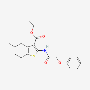 molecular formula C20H23NO4S B4925685 Ethyl 5-methyl-2-[(2-phenoxyacetyl)amino]-4,5,6,7-tetrahydro-1-benzothiophene-3-carboxylate 