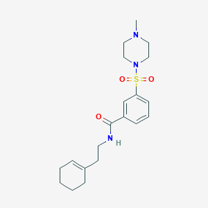 molecular formula C20H29N3O3S B4925828 N-[2-(cyclohex-1-en-1-yl)ethyl]-3-[(4-methylpiperazin-1-yl)sulfonyl]benzamide 