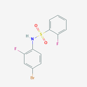 molecular formula C12H8BrF2NO2S B492583 N-(4-bromo-2-fluorophenyl)-2-fluorobenzenesulfonamide 