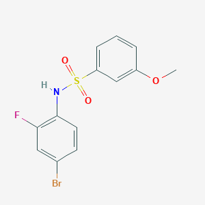molecular formula C13H11BrFNO3S B492585 N-(4-bromo-2-fluorophenyl)-3-methoxybenzenesulfonamide 