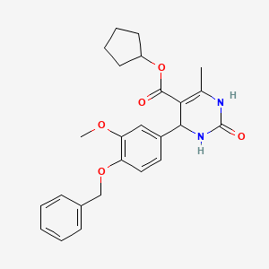 molecular formula C25H28N2O5 B4926000 Cyclopentyl 4-[4-(benzyloxy)-3-methoxyphenyl]-6-methyl-2-oxo-1,2,3,4-tetrahydropyrimidine-5-carboxylate 