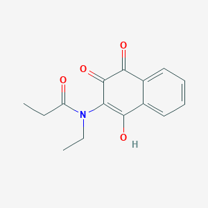 molecular formula C15H15NO4 B4926037 N-ethyl-N-(1-hydroxy-3,4-dioxonaphthalen-2-yl)propanamide 