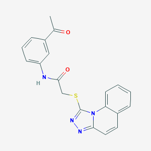 molecular formula C20H16N4O2S B492617 N-(3-acetylphenyl)-2-([1,2,4]triazolo[4,3-a]quinolin-1-ylsulfanyl)acetamide CAS No. 671199-28-3