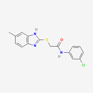 molecular formula C16H14ClN3OS B4926194 N-(3-CHLOROPHENYL)-2-[(5-METHYL-1H-13-BENZODIAZOL-2-YL)SULFANYL]ACETAMIDE 