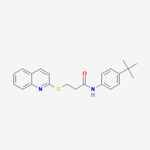 molecular formula C22H24N2OS B492628 N-(4-tert-butylphenyl)-3-quinolin-2-ylsulfanylpropanamide CAS No. 671198-69-9