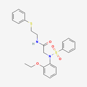 molecular formula C24H26N2O4S2 B4926282 2-[N-(2-ETHOXYPHENYL)BENZENESULFONAMIDO]-N-[2-(PHENYLSULFANYL)ETHYL]ACETAMIDE 