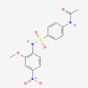 molecular formula C15H15N3O6S B4926307 N-{4-[(2-methoxy-4-nitrophenyl)sulfamoyl]phenyl}acetamide 