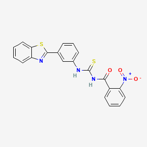 molecular formula C21H14N4O3S2 B4926412 N-{[3-(1,3-benzothiazol-2-yl)phenyl]carbamothioyl}-2-nitrobenzamide 