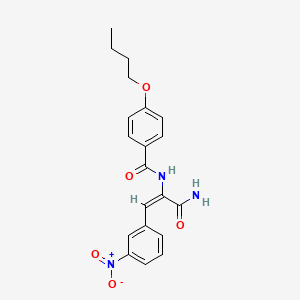 molecular formula C20H21N3O5 B4926477 N-[(E)-3-amino-1-(3-nitrophenyl)-3-oxoprop-1-en-2-yl]-4-butoxybenzamide 