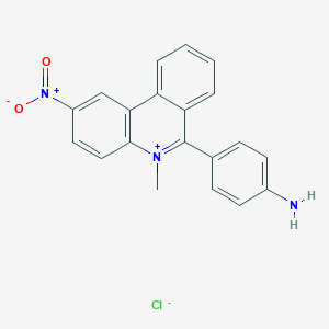 molecular formula C20H16ClN3O2 B049265 6-(p-Aminophenyl)-5-methyl-2-nitrophenanthridinium chloride CAS No. 111415-82-8