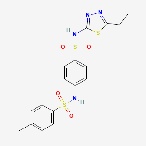 molecular formula C17H18N4O4S3 B4926741 N-{4-[(5-ethyl-1,3,4-thiadiazol-2-yl)sulfamoyl]phenyl}-4-methylbenzenesulfonamide 