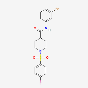 molecular formula C18H18BrFN2O3S B4926758 N-(3-bromophenyl)-1-((4-fluorophenyl)sulfonyl)piperidine-4-carboxamide 
