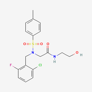 molecular formula C18H20ClFN2O4S B4926859 N~2~-(2-chloro-6-fluorobenzyl)-N-(2-hydroxyethyl)-N~2~-[(4-methylphenyl)sulfonyl]glycinamide 