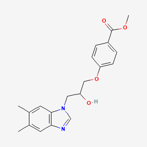 molecular formula C20H22N2O4 B4926952 methyl 4-[3-(5,6-dimethyl-1H-1,3-benzodiazol-1-yl)-2-hydroxypropoxy]benzoate 