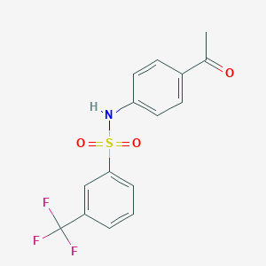 molecular formula C15H12F3NO3S B492698 N-(4-acetylphenyl)-3-(trifluoromethyl)benzenesulfonamide CAS No. 439934-75-5