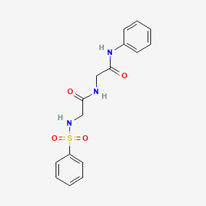 molecular formula C16H17N3O4S B4926999 N~1~-(2-Anilino-2-oxoethyl)-2-[(phenylsulfonyl)amino]acetamide 