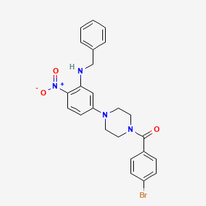 molecular formula C24H23BrN4O3 B4927042 N-BENZYL-5-[4-(4-BROMOBENZOYL)PIPERAZIN-1-YL]-2-NITROANILINE 