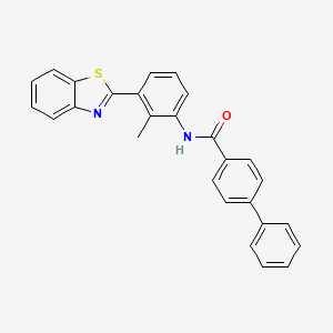 molecular formula C27H20N2OS B4927059 N-[3-(1,3-benzothiazol-2-yl)-2-methylphenyl]biphenyl-4-carboxamide 